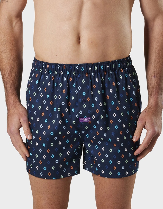 Mitch Dowd - Diamond Blue Cotton Boxer Shorts 3 Pack - Navy