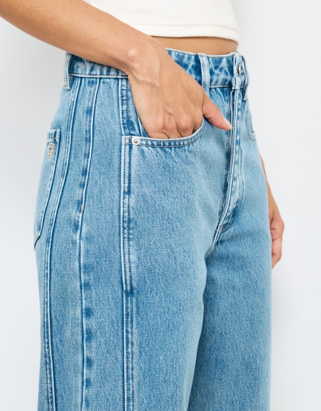 AERE - Mid Rise Barrel Leg Jeans