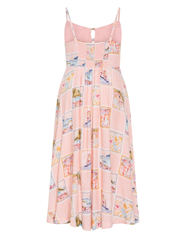 City Chic - Billie Postcard Print Maxi Dress