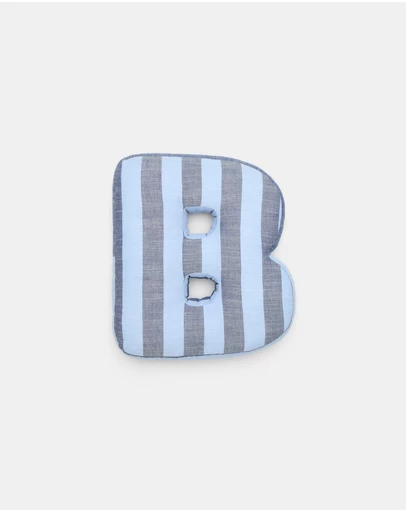 Seed Heritage - Blue Stripe Initial Cushion