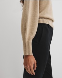Country Road - Organically Grown Cotton Blend Crop Crew Neck Knit