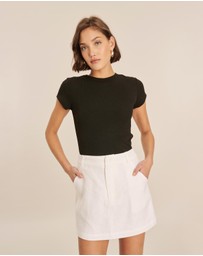 AERE - Joni Tailored Linen Mini Skirt