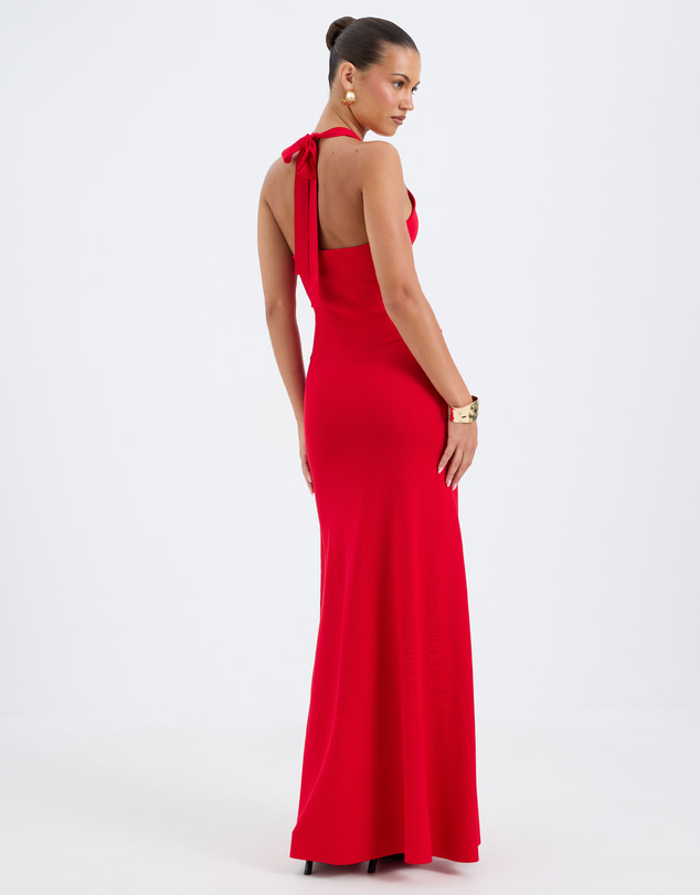 Calli - Janie Scoop Neck Knitted Maxi Dress