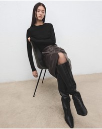 M.N.G - Round-Neck Long-Sleeved T-Shirt