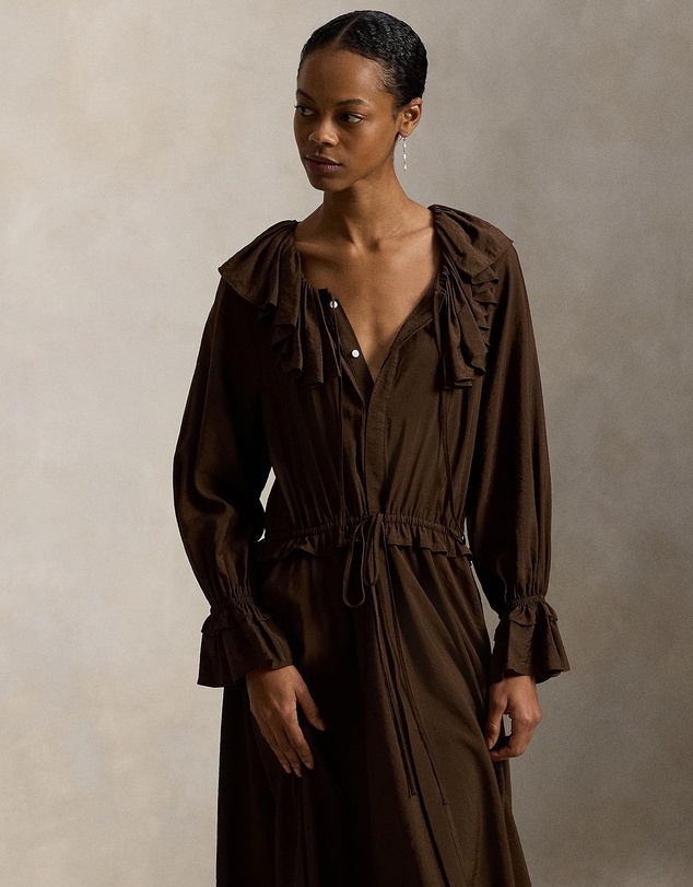 Polo Ralph Lauren - Ruffled Blouson Crepe Dress