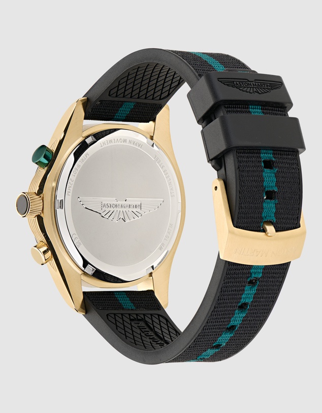 Aston Martin - CLP 45mm Black and Podium Green Flex Strap Watch