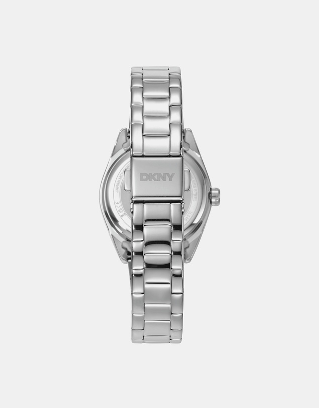 DKNY - Logo Silver 28mm Black Dial Womens Watch + Silver Bracelet
