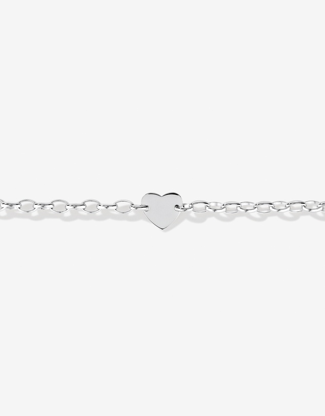 Michael Hill - Heart Disc Oval Belcher Bracelet in Sterling Silver