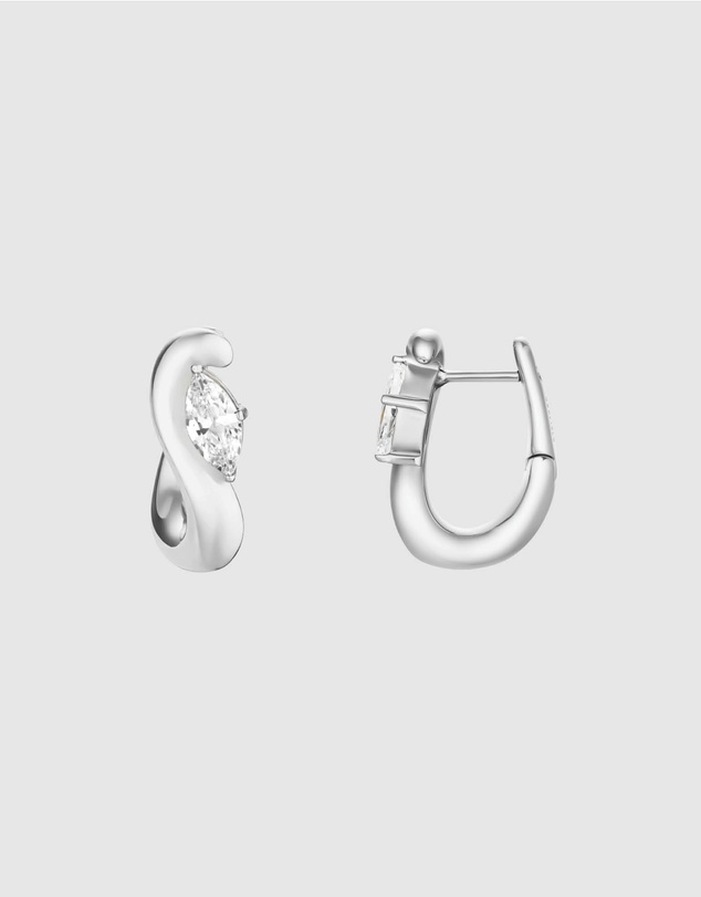 Rosefield - Marquise Wave Silver-Tone Hoop Earrings