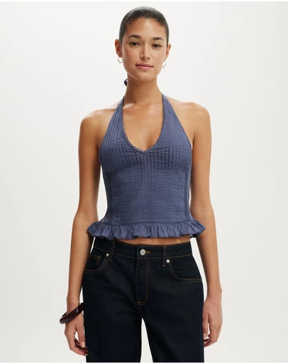 Cotton On - Indigo Halter Top