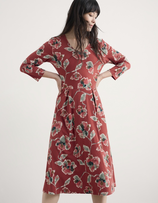 Seasalt - Seasalt Cornwall Red 3/4 Pier View Dress