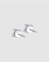 Kuzzoi - ICONIC EXCLUSIVE - Earrings Men Ear Studs Round Timeless with Crystals in 925 Sterling Silver