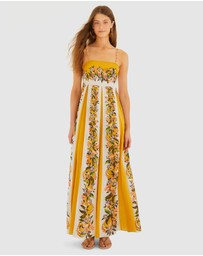 Farm Rio - Sand Hilo Stripes Maxi Dress