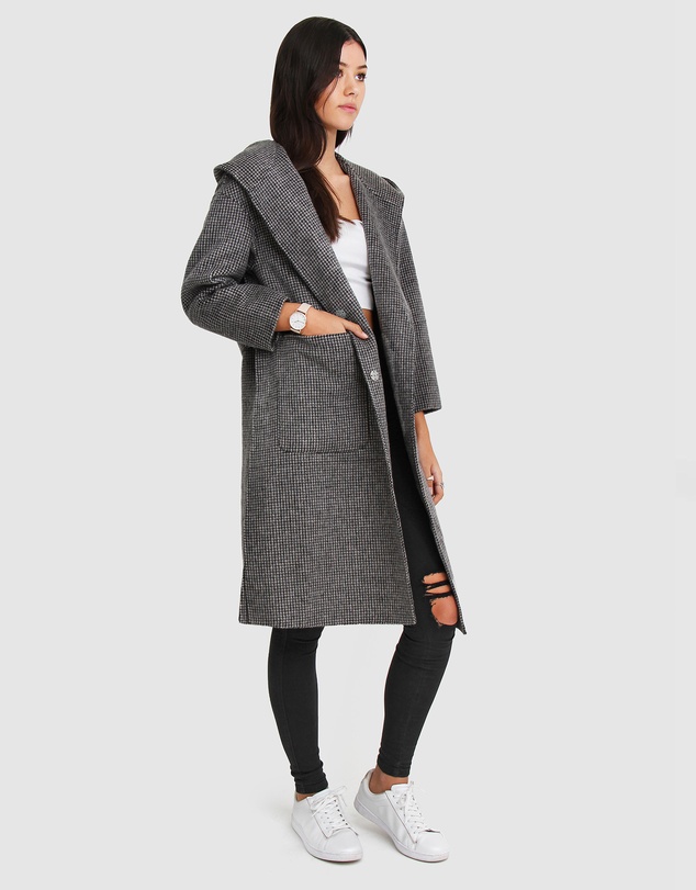Belle & Bloom - Walk This Way Wool Blend Hooded Coat