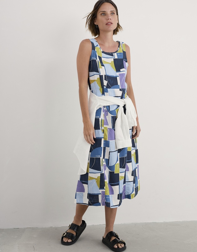 Seasalt - Seasalt Cornwall Blue Sleeveless Grass Wave Dress