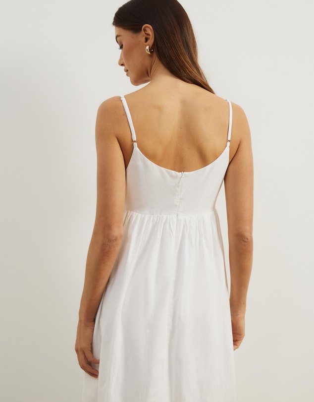 Atmos&Here - Alex Linen Blend Empire Waist Midi Dress