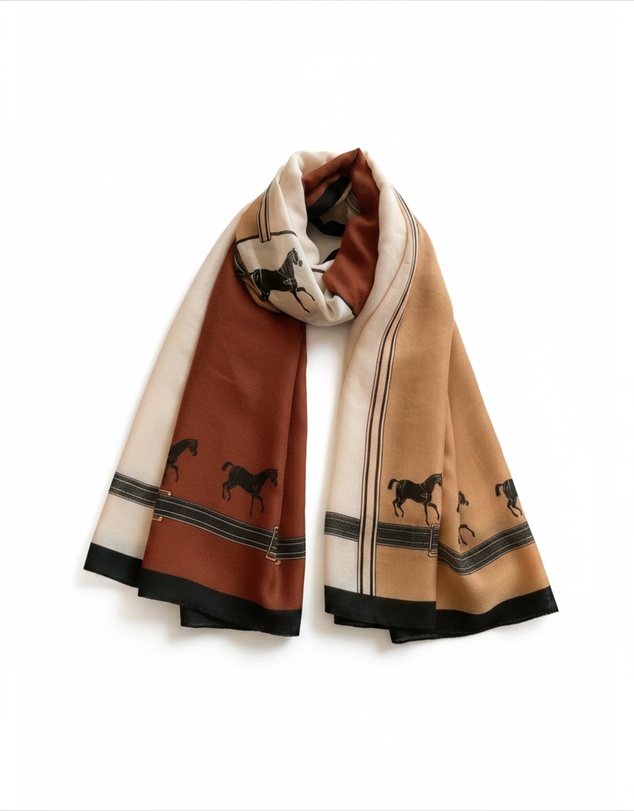 Mossée - Corey Equestrian Print Scarf