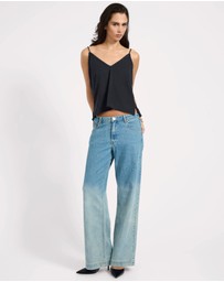 ONE TEASPOON - Low Riders Low Waist Wide Leg Denim Jeans - Texas Blue