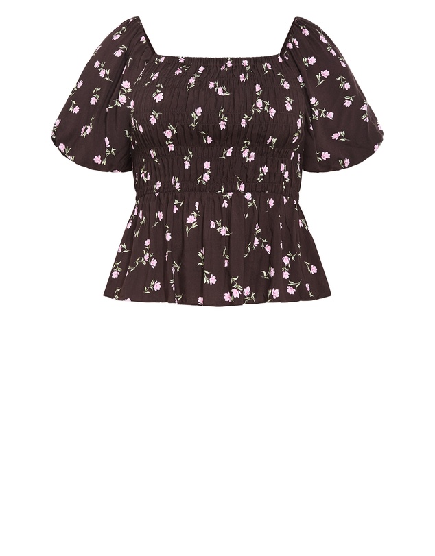 City Chic - Aire Field Print Top