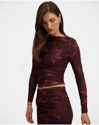Forever New - Monte Mesh Long Sleeves Top