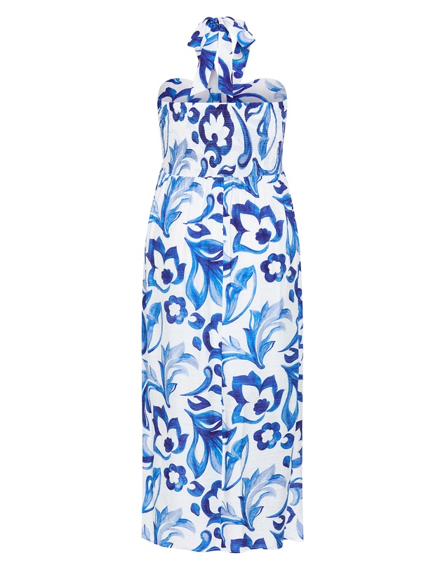 City Chic - Plus size Peta Serene Print Maxi Dress - blue