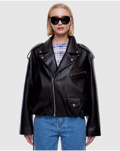 ENA PELLY - Faux Leather Biker Jacket