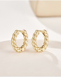 Mestige - Croissant Huggie Earrings - 18K Gold Plated