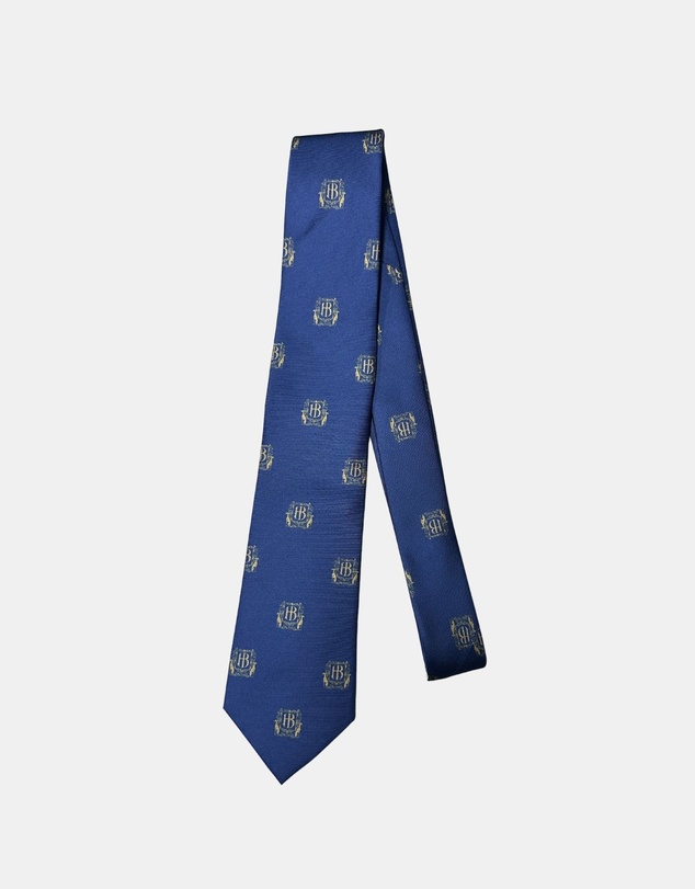 Henry Bucks - HENRY BUCKS Crest Print Tie NAVY