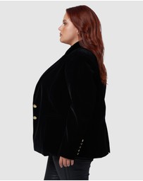 Pink Dusk by Curve Project - Suddenly Fine Velvet Blazer