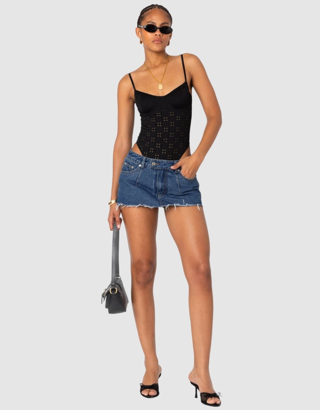 EDIKTED - Raven Cupped Eyelet Bodysuit