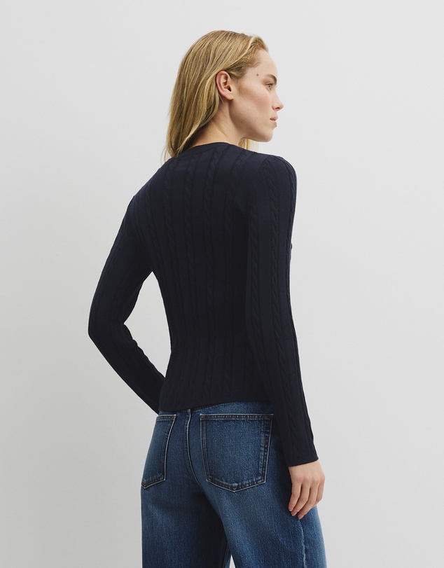 Country Road - Organically Grown Cotton Blend Cable Knit Cardigan