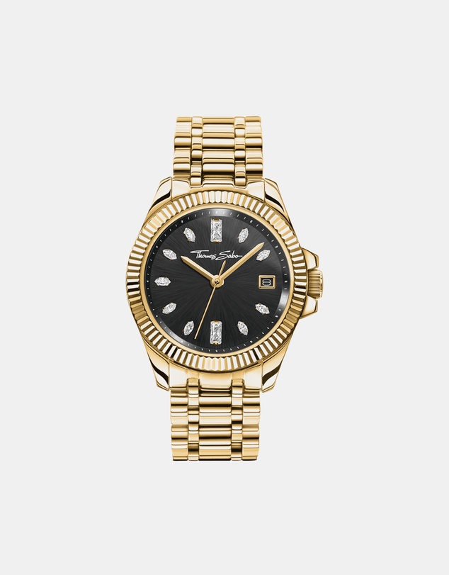 THOMAS SABO - THOMAS SABO Ladies Gold Watch with Black Dial