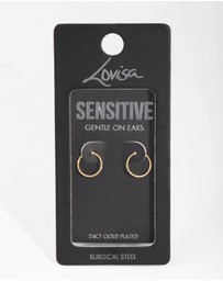 Lovisa - 24 Carat Gold Plated Surgical Steel Fine 10mm Sleeper Earrings