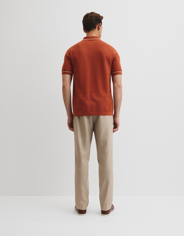 Country Road - Australian Cotton Blend Silk Tipped Knit Polo