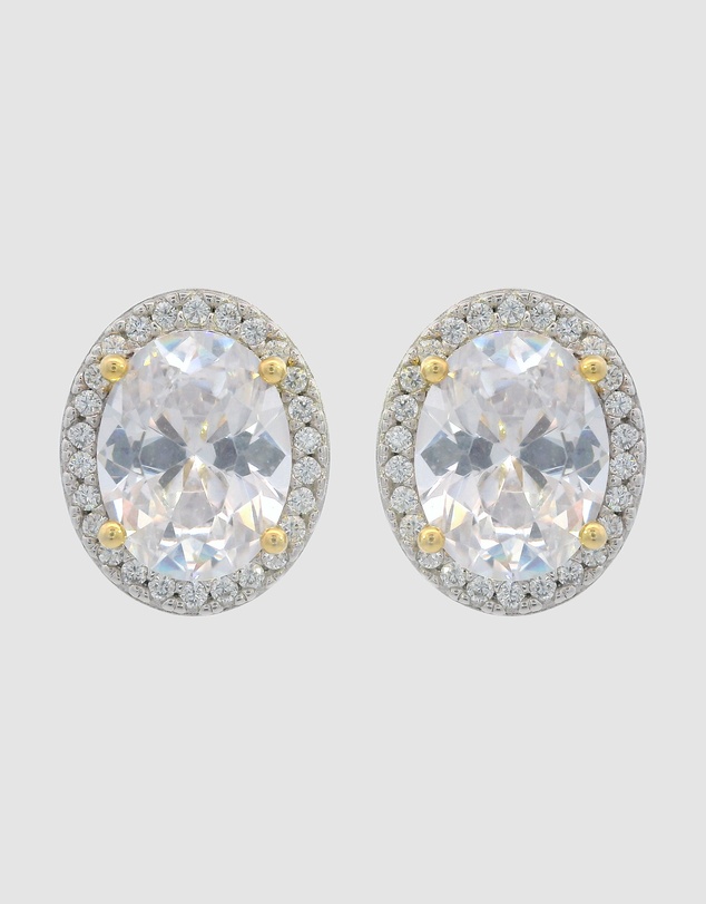 Georgini - GEORGINI MIDNIGHT VELVET LIMITED EDITION SELENE TWO-TONE MOONLIGHT OVAL EARRINGS