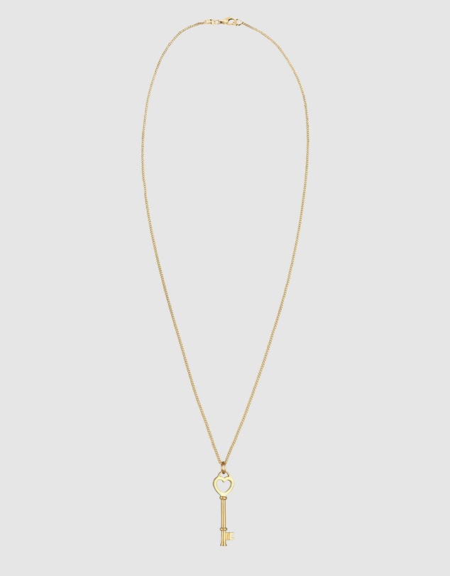 Elli Jewelry - Necklace Heart Key 925 Sterling Silver Gold Plated