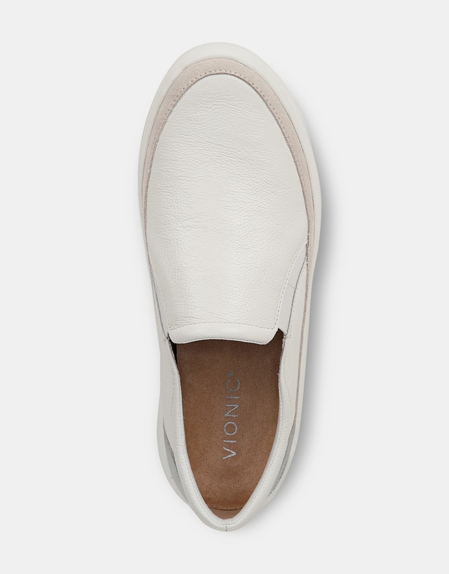 Vionic - Kearny Platform Slip-On Casual Sneaker - White Leather