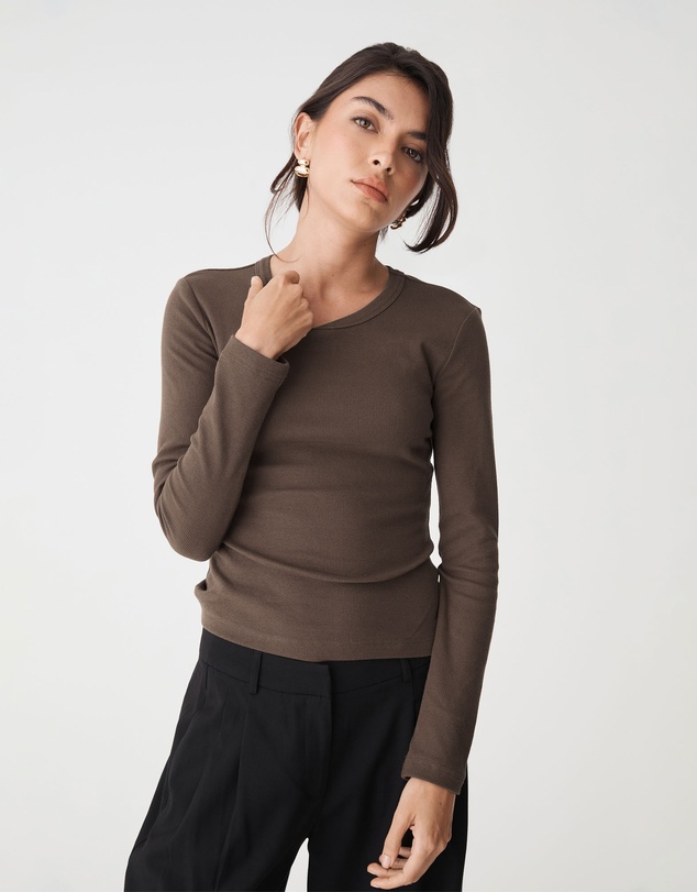 Forcast - Devon Long Sleeve Rib Tee