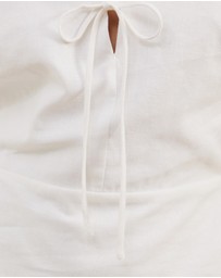 Atmos&Here - Marni Linen Blend Tie Front Mini Dress