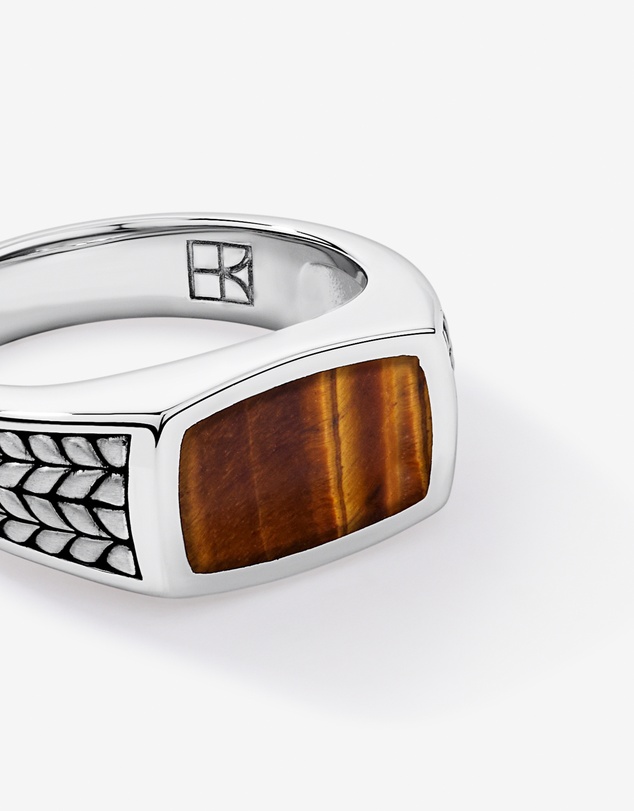 Michael Hill - Tiger Eye Signet Ring in Sterling Silver