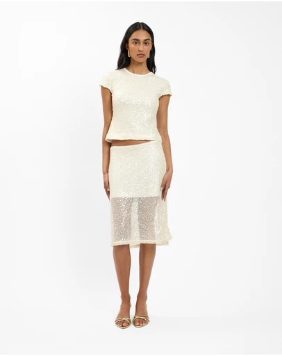 With Harper Lu - Sequin Midi Skirt