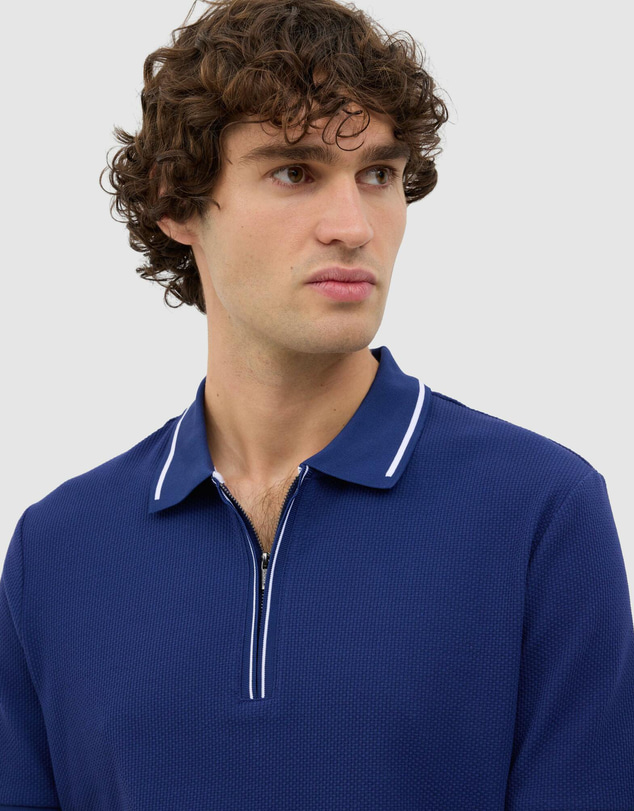 Politix - Morgan Textured Zip-up Polo