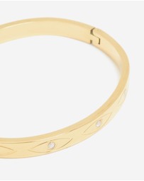 Lovisa - Waterproof Gold Plated Stainless Steel Evil Eye Cubic Zirconia Bangle