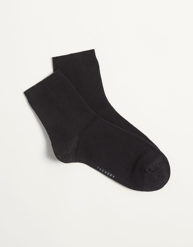 Trenery - Metallic Rib 3/4 Crew Sock in Black