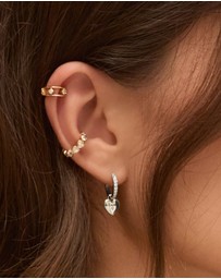Wanderlust + Co - Heart Charm Huggie Earrings
