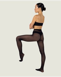 INSTOCK - Energy — 50 Denier Sheer Black Micromesh Patterned Tight