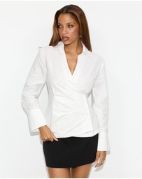 Dazie - Latte Asymmetrical Shirt