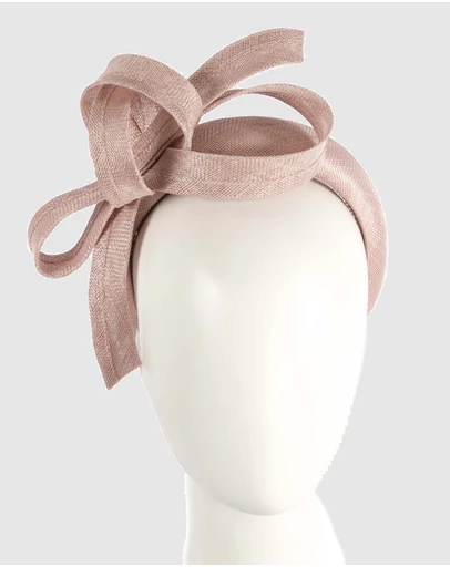 Max Alexander - Dusty Pink Sinamay Bow Racing Fascinator Headband