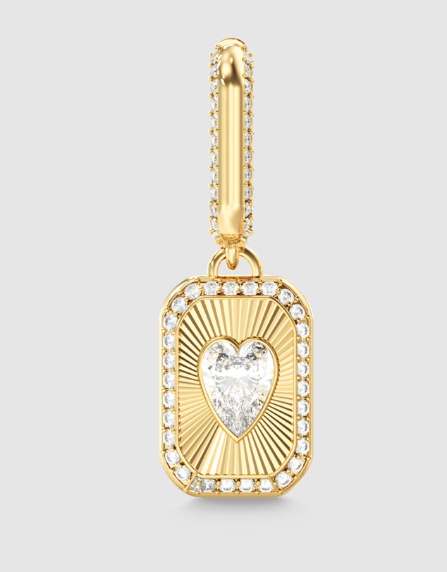 GUESS - GUESS Ladies Gold-Tone 27mm Love Tag Pendant Earrings