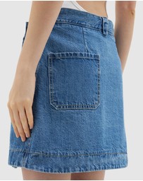 Bassike - Denim Wrap Mini Skirt